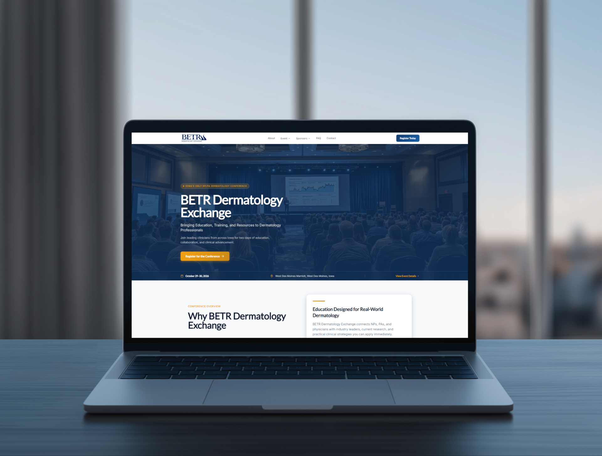 MacBook displaying a modern business website